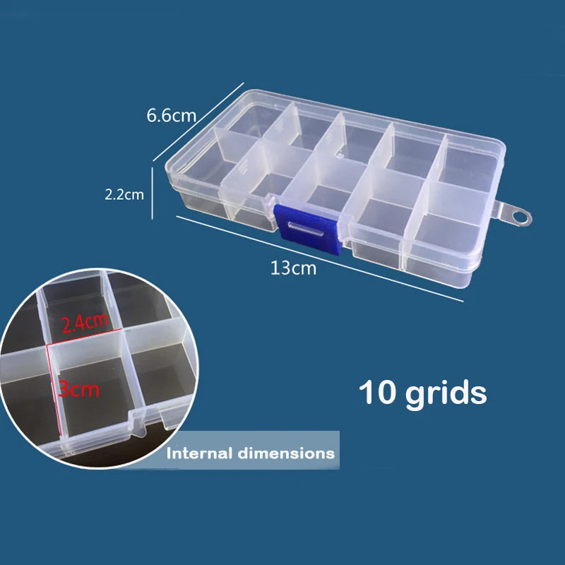 15 Grids Transparent Plastic Storage Organizer Compartment Adjustable Container Box For Jewelry Button Rectangle Box Case