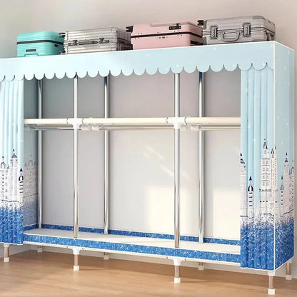 Armoire de rangement pliable pour vêtements, cabine à affichage ouvert, gain de place, dressing, meubles de rangement pour robes