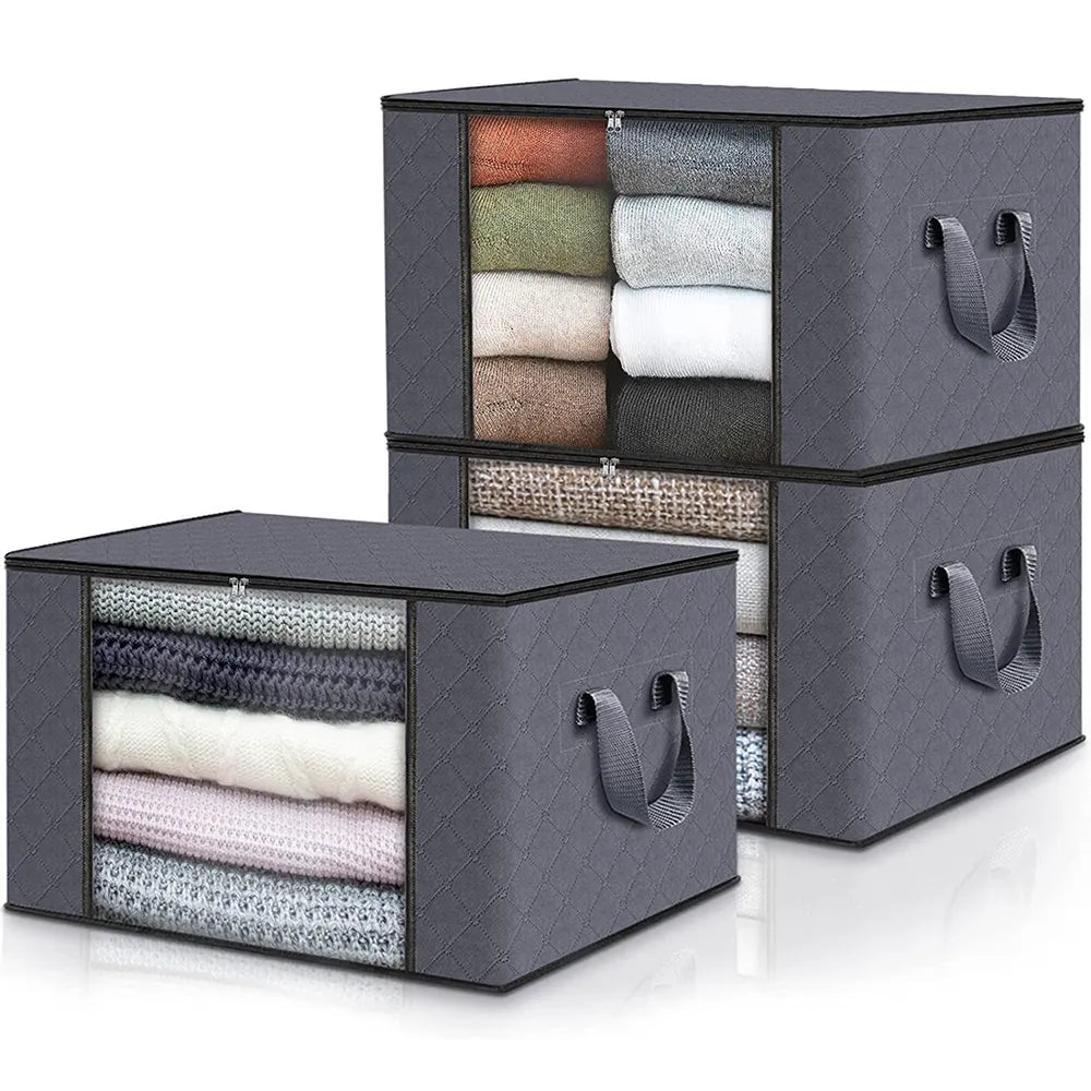 Sac de rangement pour vêtements de grande capacité, conteneurs de rangement pour couvertures pliables pour organiser le placard de la chambre à coucher