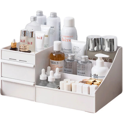 Caja de almacenamiento de cosméticos de gran capacidad, cajón organizador de maquillaje, joyería, esmalte de uñas, contenedor de maquillaje, caja de almacenamiento de artículos diversos de escritorio