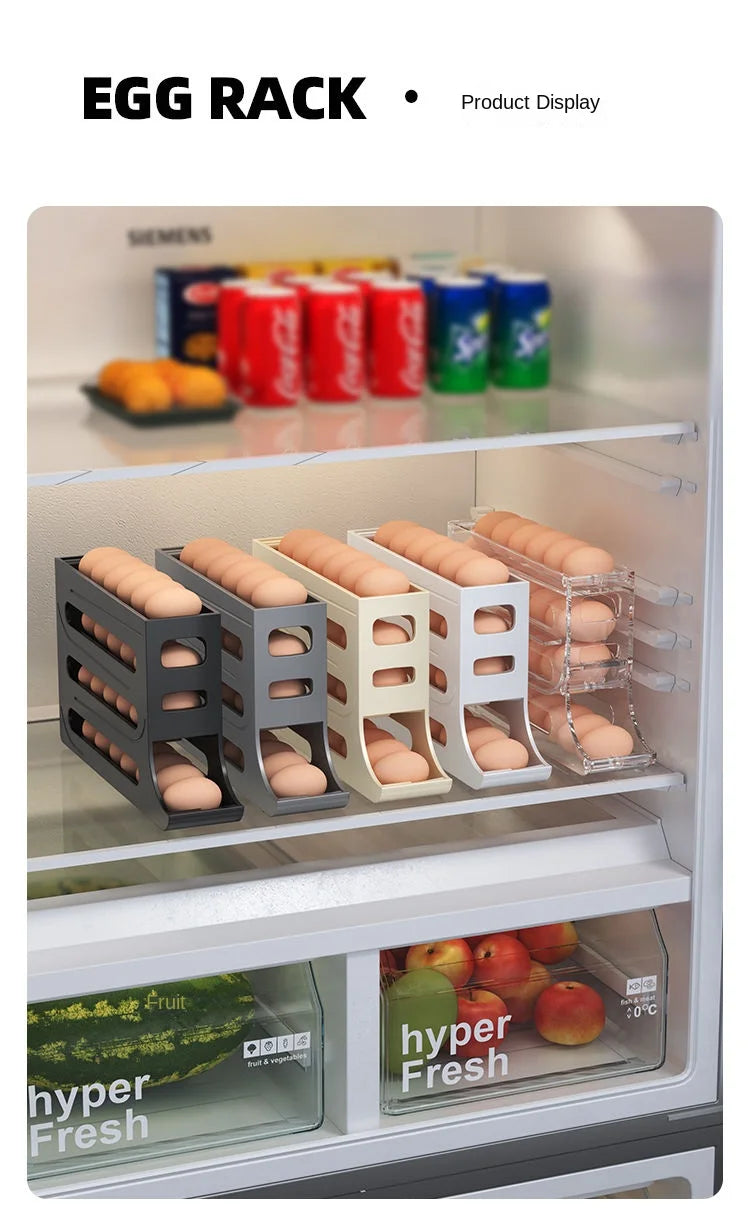 Caja de almacenamiento de huevos para refrigerador, caja de almacenamiento de huevos para cocina, caja de almacenamiento de huevos de gran capacidad, caja de almacenamiento de huevos enrollable