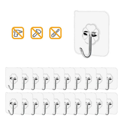 10/20 Pcs Hooks Transparent Strong Self Adhesive Door Wall Hangers Hooks Suction Heavy Load Rack Cup Sucker for Kitchen Bathroom