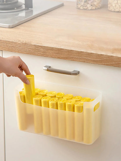 WORTHBUY-Soporte de estante de almacenamiento de plástico multifuncional, sin perforaciones, organización de almacenamiento de montaje en pared, caja de almacenamiento para armario de cocina