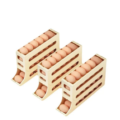 Slide Egg Storage Box Refrigerator Side Door Storage Box Egg Rolling Food Grade Egg Holder Tray Automatic Egg Rolling Egg