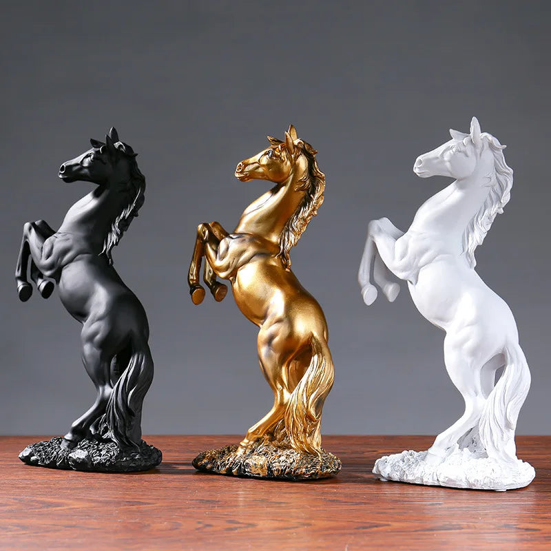 Nordic Horse Statue Resin Sculpture Win Instant Success Art Ornament Furniture Home Living Room Bedroom Office Desk Decoration