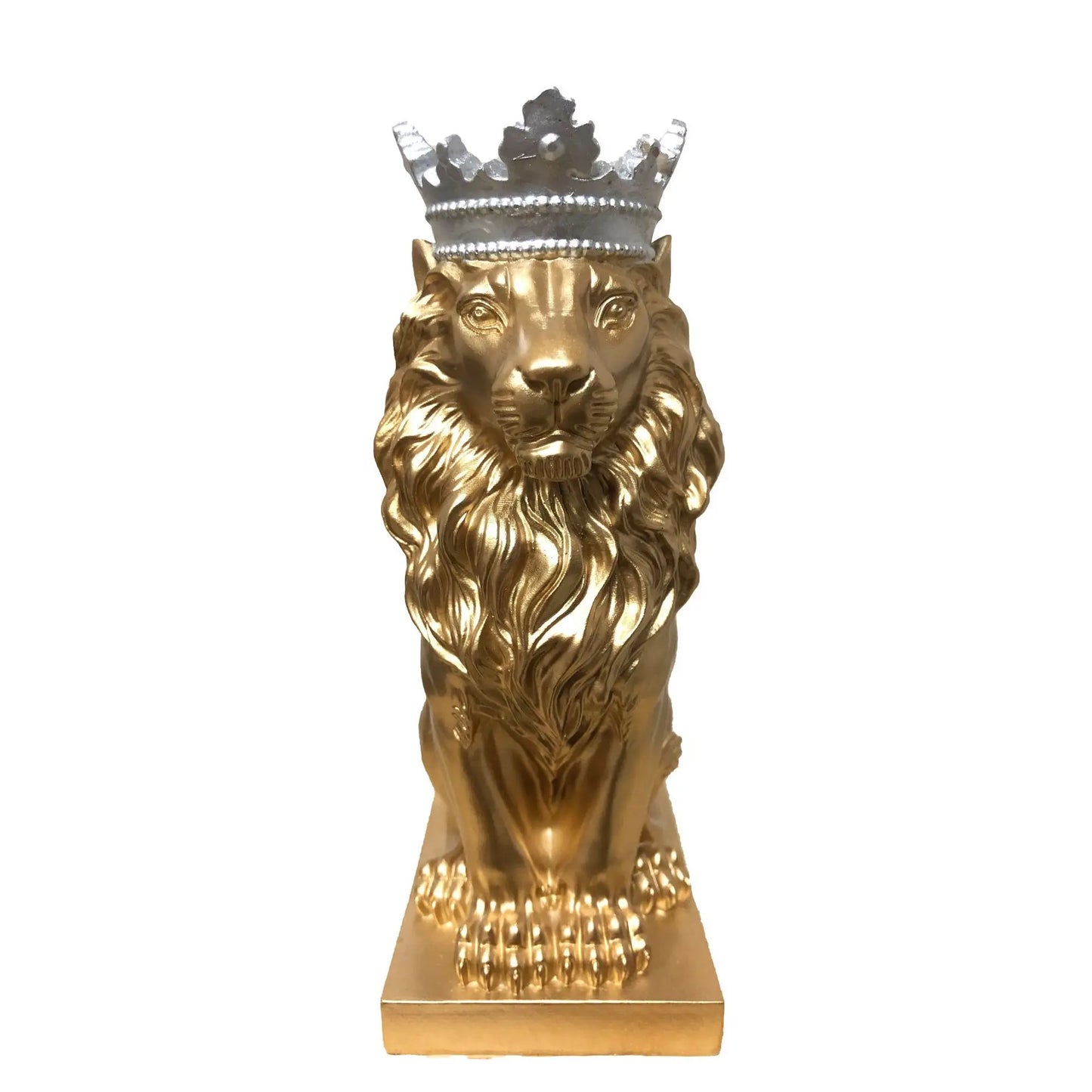 Estatua de León de resina, escultura de Leones de corona, estatuilla de Animal, decoración abstracta para el hogar, modelo nórdico, adornos de mesa