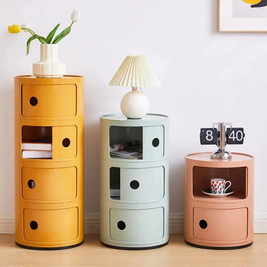 Mesitas de noche modernas de estilo nórdico, Mini mesita de noche Kawaii bonita de espacio pequeño, Muebles de dormitorio sencillos y cómodos de plástico