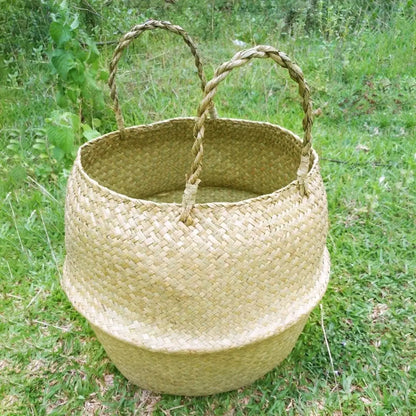 Panier en osier d'algues, pot de fleurs suspendu en rotin, rangement de vêtements sales WF1015