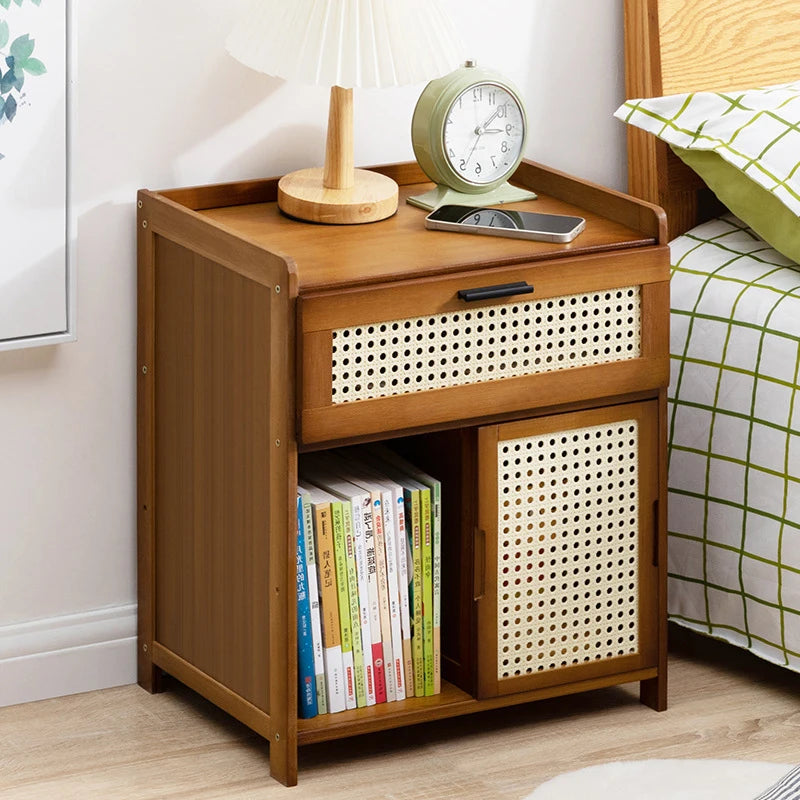 Solid Wood Bedside Table Simple Small Cabinet Modern Morocco Storage Cabinet For Bedroom Bedside