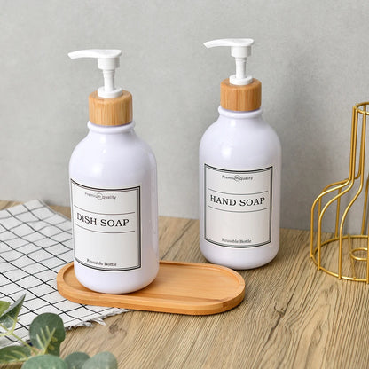 Wooden Soap Dispenser Tray Vanity Countertop Bottles Organizer Holder Round Square Candles Jewelry Storage Tray for Bathroom