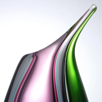 Vases Hand Blown Multicolor Sommerso Teardrop Art Glass Vase for Decor 9.5 Inch Tall Centerpiece Table Decoration Home Room