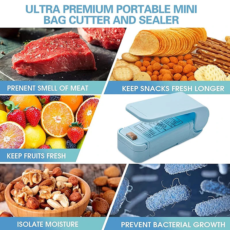 Mini Bag Sealer Heat Bag Packaging Sealer Handheld Heat Vacuum Sealer Portable Bag Sealing Machine Food Snacks Storage Tools