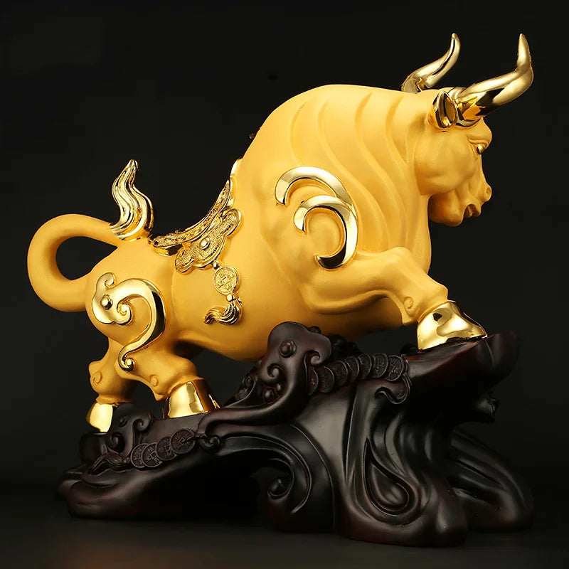 Wall Street Bull Decorative Statue Resin Sculpture Lucky Bull Ornament Domineering home living room bedroom decoration crafts