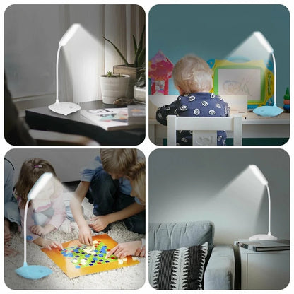 LED Three-Speed Dimming Reading Lamp USB Charging Plug-in White Warm Eye Protection Student Table Light Study Night Lighting