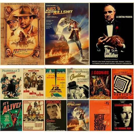 Póster de película, pósteres de papel Kraft de película clásica vintage, impresiones, arte de pared retro, pintura, bar, club, hogar, habitación, decoración de cine, imagen