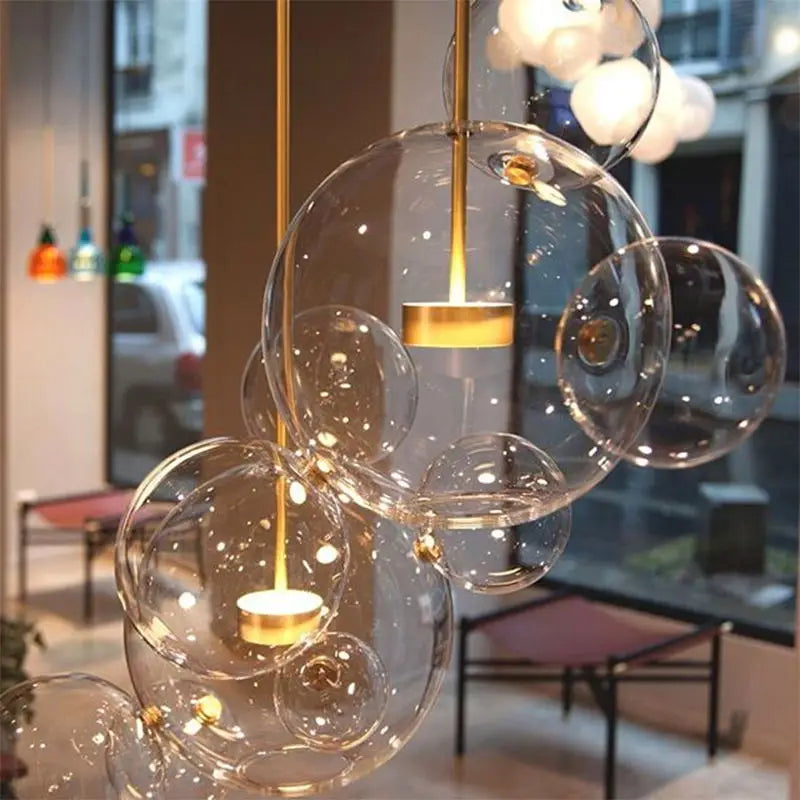 Lampe LED suspendue en verre Mickey au design moderne, luminaire décoratif d'intérieur, luminaire décoratif de plafond, idéal pour un salon ou une salle à manger