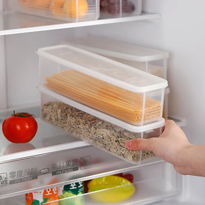 Recipiente para espaguetis y fideos de cocina, caja de almacenamiento para conservación de cereales para el hogar con tapa, caja para espaguetis, contenedor de alimentos para cocina