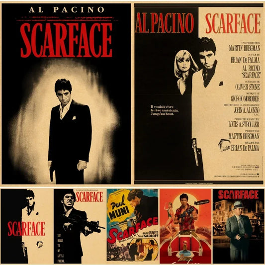 Affiches de film Scarface de bonne qualité, peinture vintage, papier kraft pour la maison, la chambre, le bar, décoration murale, autocollants, peinture