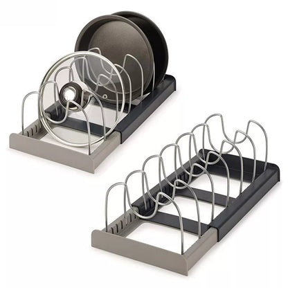 Organizadores de armarios de cocina para ollas y sartenes, estante de almacenamiento extensible de acero inoxidable, tabla de cortar, estante para utensilios de cocina de secado