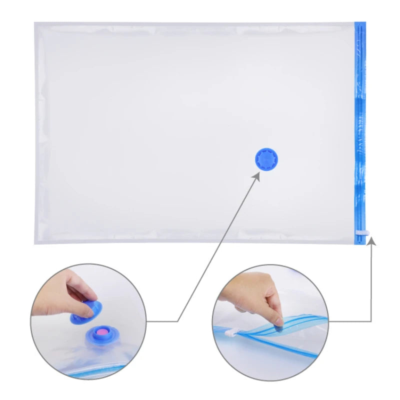 Convenient Vacuum Bag Home Organizer Quilts Clothes Vacuum Storage sack Waterproof Compression travel Saving Space air Bags