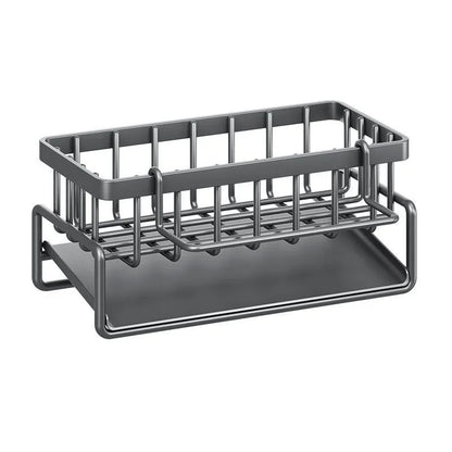 Rejilla para escurrir para fregadero de cocina, organizador de acero inoxidable, estante de fregadero autodrenante, soporte para esponja de jabón, paño de cocina, toallero, cesta de filtro