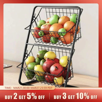 Kitchen Organizer Shelf Double Layer Seasoning Vegetables Fruits Holder Assembly Bathroom Cosmetic Removable Stand Storage Shelf