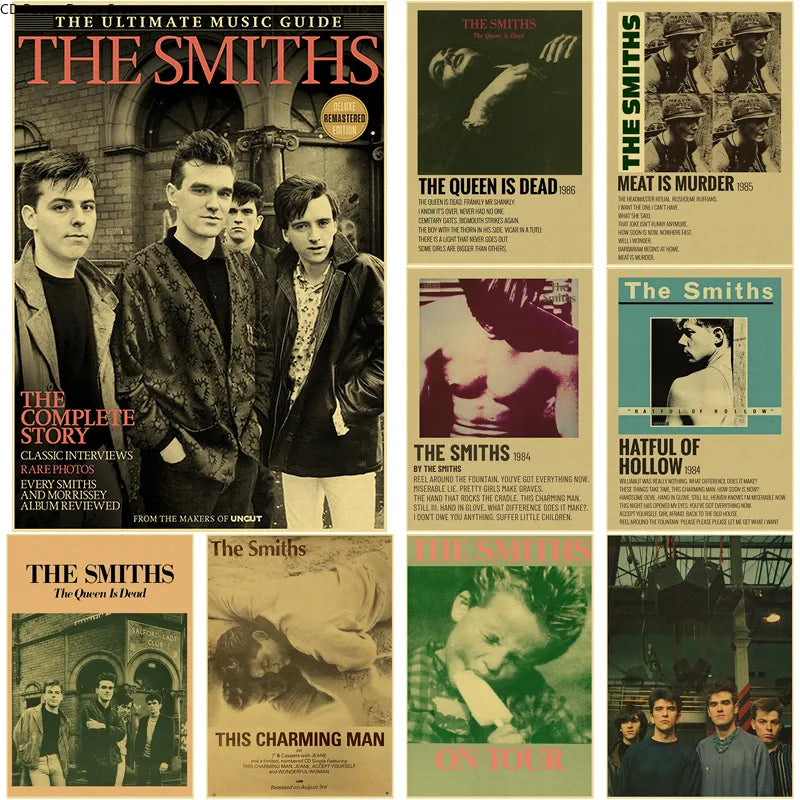 Póster Retro de banda de Rock The Smiths, papel Kraft de la reina está muerta, bricolaje, decoración Vintage para el hogar, habitación, Bar, cafetería, pintura artística estética para pared