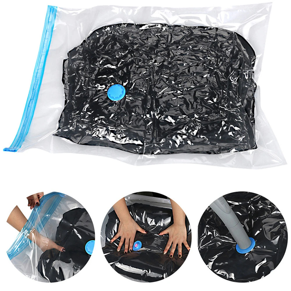 Sacs de rangement sous vide avec Valve, transparents, pliables, compressés, permettant de gagner de l'espace, organisateurs de paquets scellés de voyage pour couverture en tissu de serviette