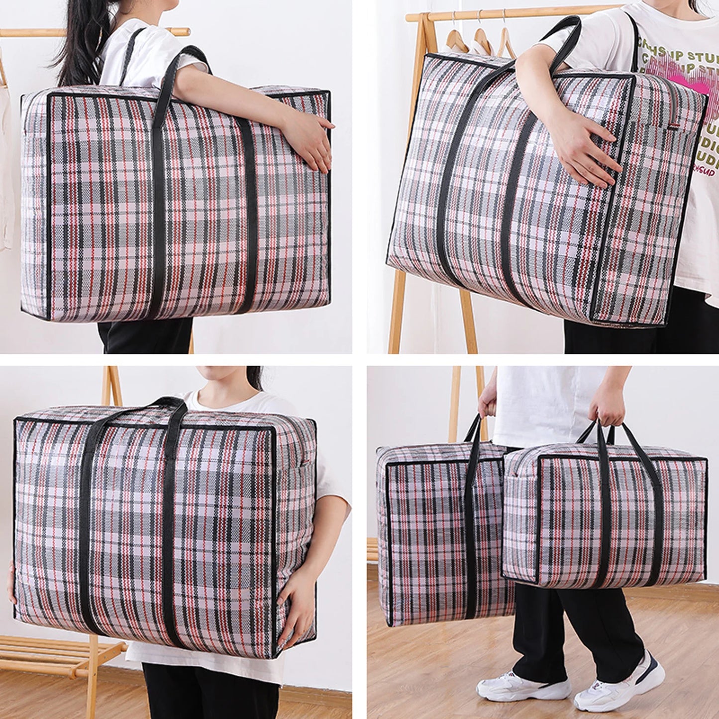 Multifunctional Woven Bag Thickened Luggage Bag Large Capacity Waterproof Quilt Portable Storage Bag Moving Travel Storage