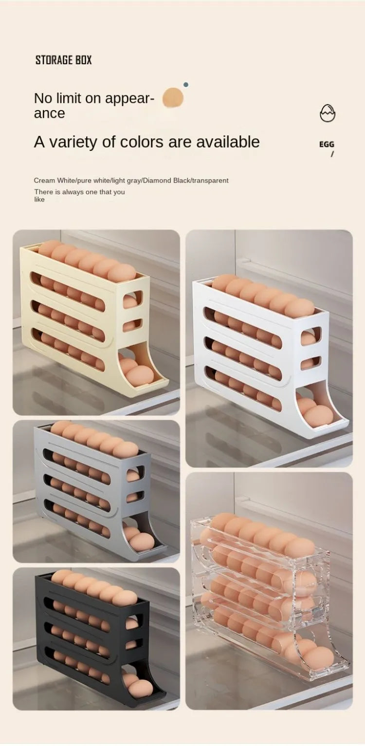 Refrigerator Egg Storage Box Kitchen Egg Box Storage Egg Box Large Capacity Dedicated Egg Carton Egg Rolling Egg Storage Box