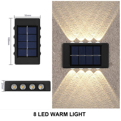 Lámpara Solar de pared para exteriores, luz Solar impermeable hacia arriba y hacia abajo, iluminación luminosa para patio, paisaje de la calle, decoración de pared para jardín