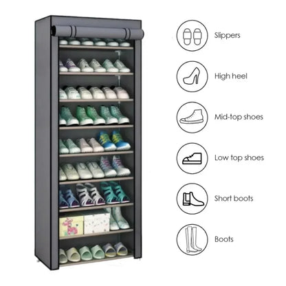 10/8/6Layers Shoe Cabinet Dustproof Fabric Organizer Stand Holder Hallway Saving Space Shelf Home Furniture Storage Shoe Rack