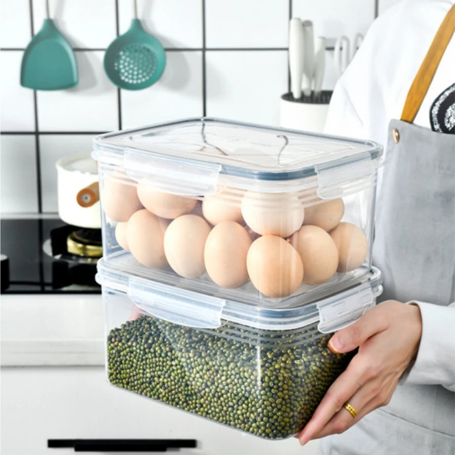 Refrigerator Storage Box Fridge Organizer Fresh Vegetable Fruit Boxes Drain Basket Storage Containers Pantry Kitchen Organizer