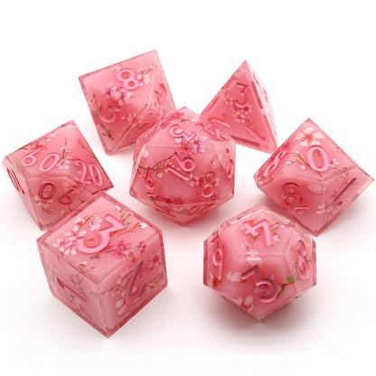 Polyhedral RPG Role Playing Table Game Gift Sharp Edge Dice Board Games Resin DND Dice Set-L1