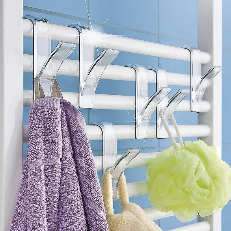 Cuisine salle de bain cintre Clips supports de rangement blanc clair cintre chauffant serviette radiateur Rail vêtements écharpe cintre porte-crochets