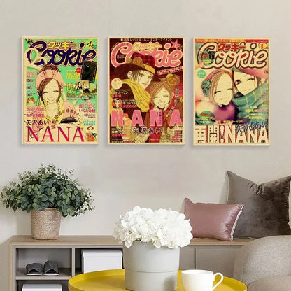 Hot Anime Posters NANA Retro Kraft Paper Sticker Poste  Arrivals Bar Cafe Decor Nostalgia Gift Funny Prints Wall Paintings