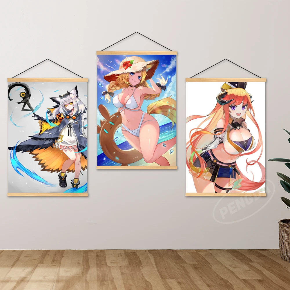 Imágenes modulares HD de Arknights, Suzuran, colgante de madera, Whislash, decoración del hogar, Ptilopsis, juego en lienzo, impresiones, pintura, póster, arte de pared