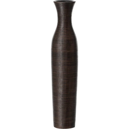 Grand vase de sol décoratif moderne en forme de trompette déchirée, décoration pour la maison, marron, 27,5 pouces (QI004179.L), sans fret