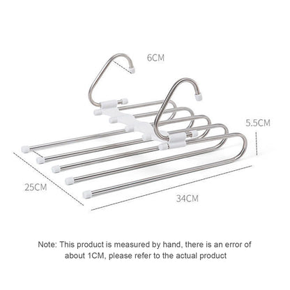 Stainless Steel Retractable Trouser Rack Folding Multi-functional Multi-layer Hanger Home Storage Clothes Drying Rack