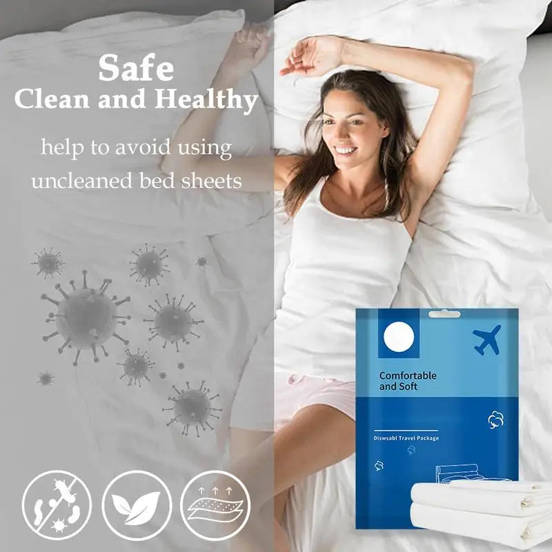 Sábanas de viaje para Hotel, funda de cama suave, funda de almohada y sábana, juego de 3 uds/4 Uds., ropa de cama transpirable respetuosa con la piel para pasar la noche