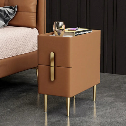 Table de chevet de chambre à coucher de Style nordique, Mini Table de chevet moderne à Surface étroite en roche, autonome, 2 tiroirs, Tables de chambre à coucher en bois