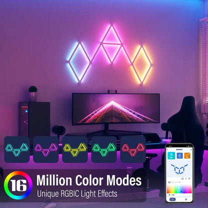 WIFI LED lampe murale intelligente RGBIC barre lumineuse bricolage atmosphère veilleuse APP musique rythme TV rétro-éclairage chambre salle de jeux décoration