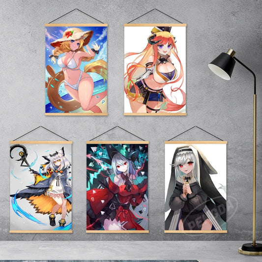 Imágenes modulares HD de Arknights, Suzuran, colgante de madera, Whislash, decoración del hogar, Ptilopsis, juego en lienzo, impresiones, pintura, póster, arte de pared