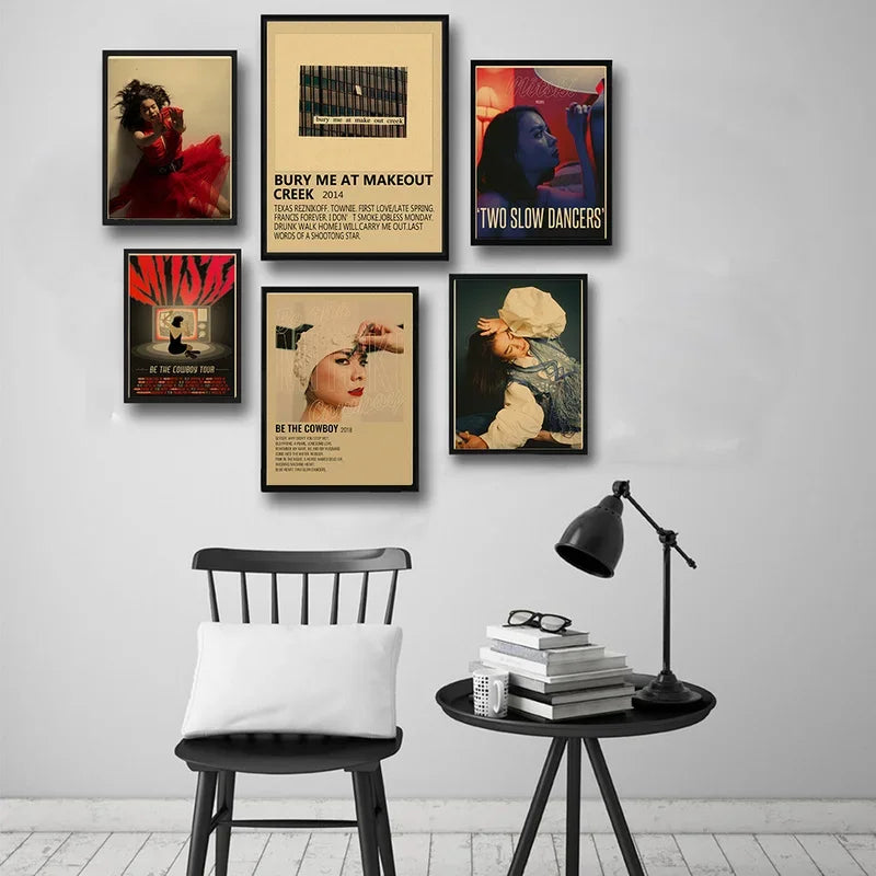 Affiche vintage du chanteur de hip-hop Mitski Lush Bury Me At Makeout Creek, papier kraft, impression pour la maison, la chambre, le bar, le café, décoration murale