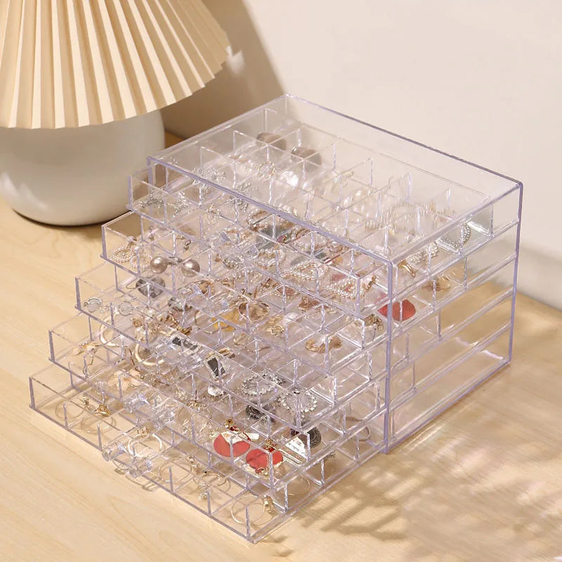 Multi-layer Jewelry Storage Box with Large Capacity, Dustproof and Anti-oxidation Earring Earring Earring Box for Home Use