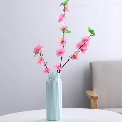 Florero moderno de plástico blanco y rosa, maceta, cesta, decoración nórdica para el hogar y la sala de estar, adorno, arreglo floral