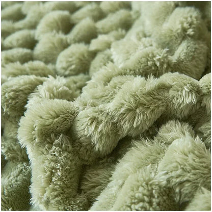 Couverture en peluche moelleuse de couleur unie, couvre-lit confortable et doux pour adulte, linge de lit chaud et moelleux pour l'hiver, pour canapé et chambre à coucher