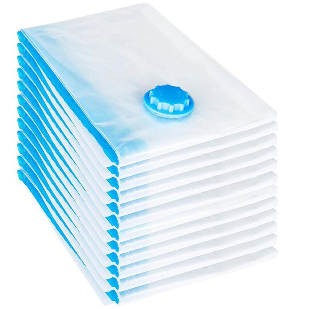 Vacuum Storage Bags With Valve Transparent Folding Compressed Space Saving Travel Seal Packet Organizers For Towel Cloth Blanket