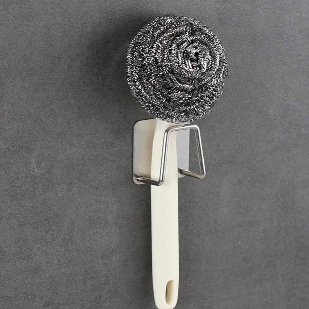 Porte-éponges en acier inoxydable, panier de vidange d'évier de cuisine, crochet de brosse de nettoyage, support de rangement d'éponge, crochets muraux, organisateur de maison