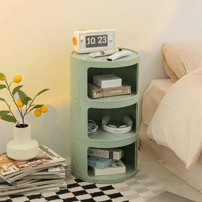 Nordic Ins Net Red Bedside Table Modern Minimalist White Round Creative Small Cabinet Mini Simple Plastic Side Cabinet 협탁